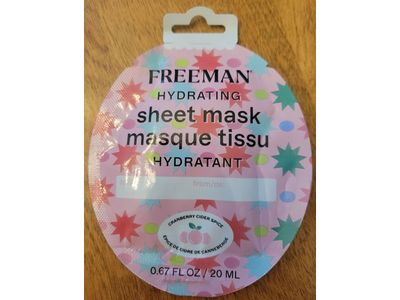 Freeman Hydrating Sheet Mask, Cranberry Cider Spice, 0.67 fl oz/20 mL