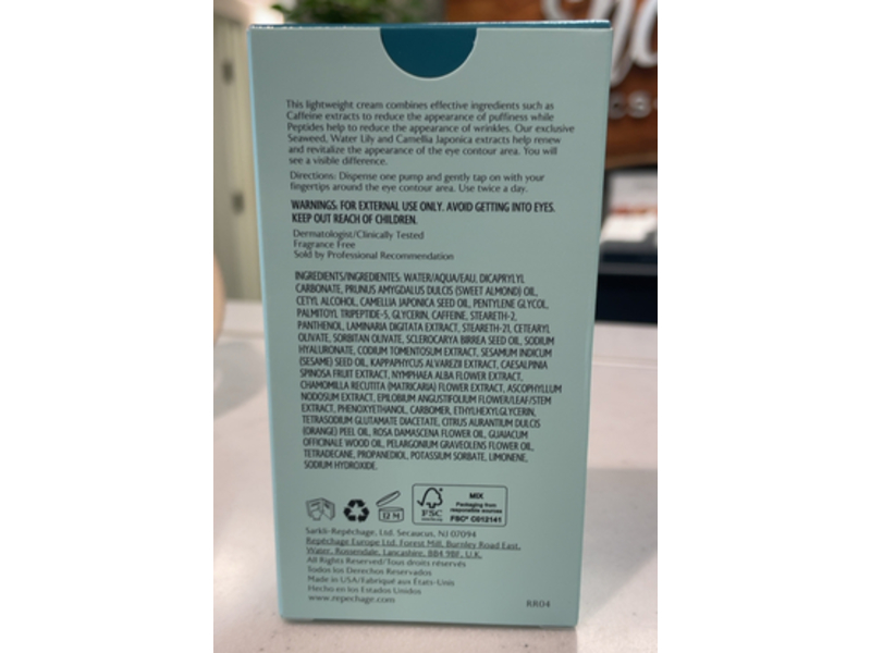 Repechage Hydra Dew Pure Eye Contour Cream, 0.5 oz/15 mL