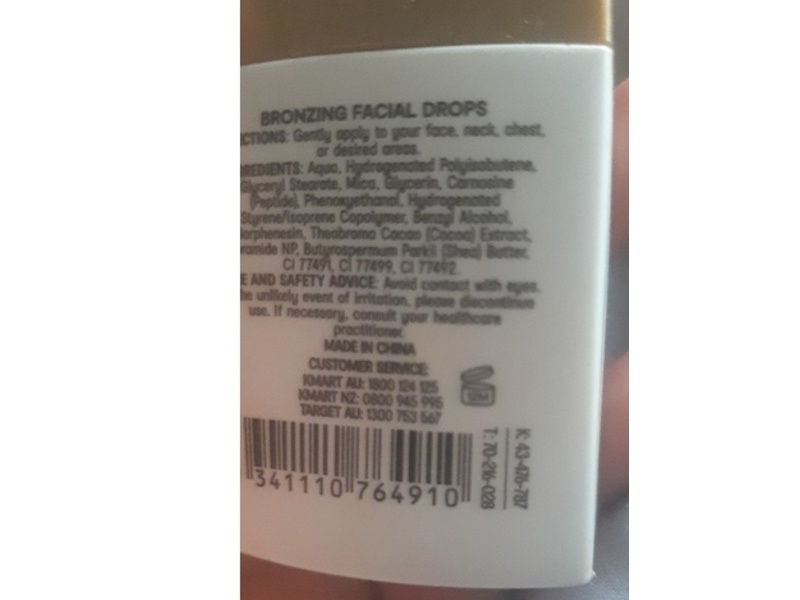 OXX Skincare Nourishing Glow Bronzing Facial Drops, Cocoa Extract & Peptide, 30 mL