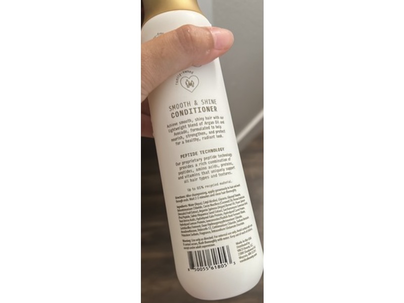 V&Co Smooth & Shine Conditioner, Peptides+Argan Oil, 12 fl oz/355 mL