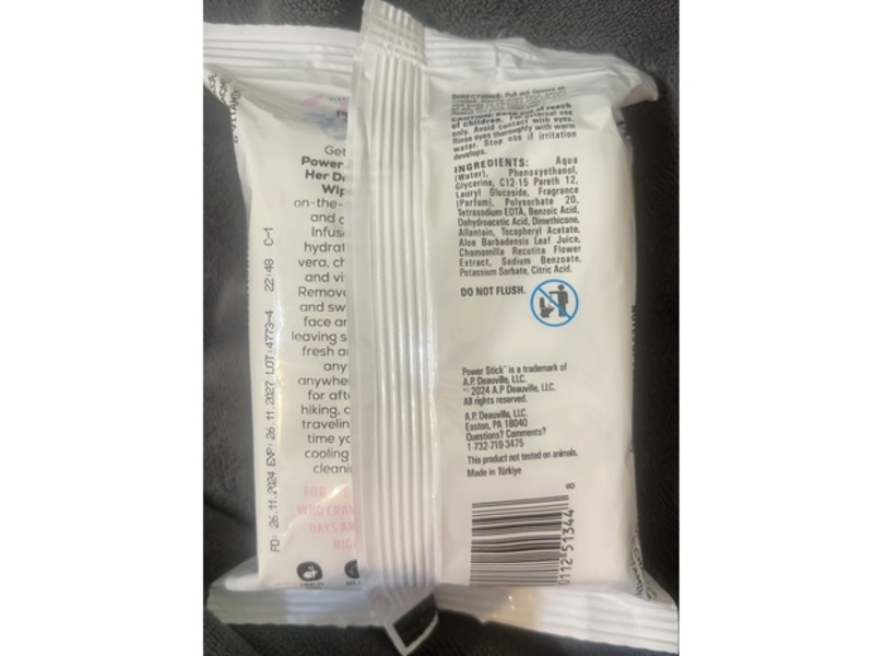 Power Stick Deodorant Wipes, Soft Floral, 30 Count