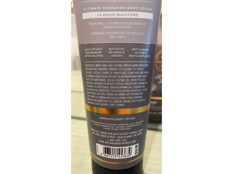 Bath & Body Works Aromatherapy Ultimate Hydration Body Cream, Black Chamomile, 8 oz/226 g