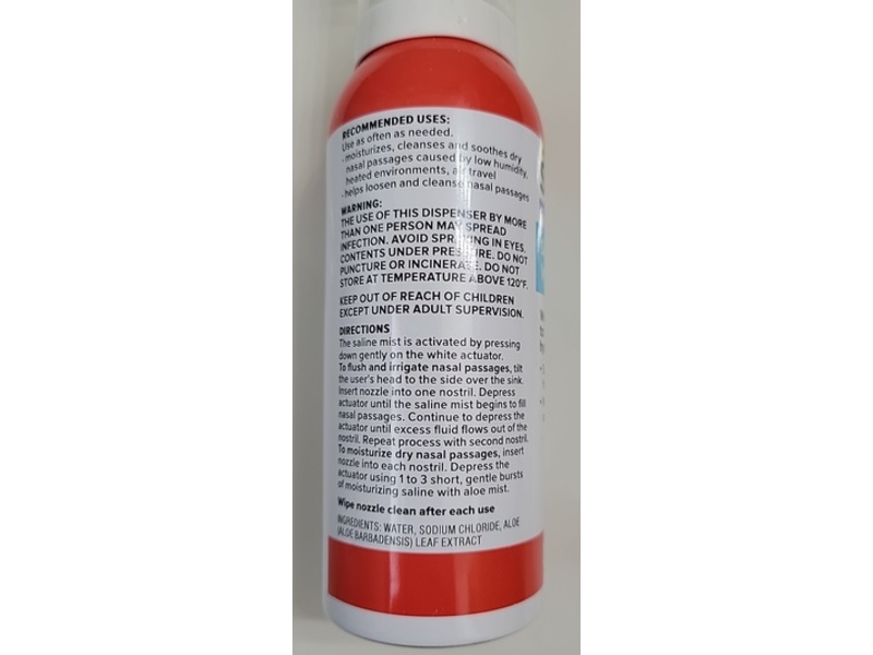 Sudafed Non-Medicated Saline Nasal Mist, Aloe, 3 fl oz/88 mL