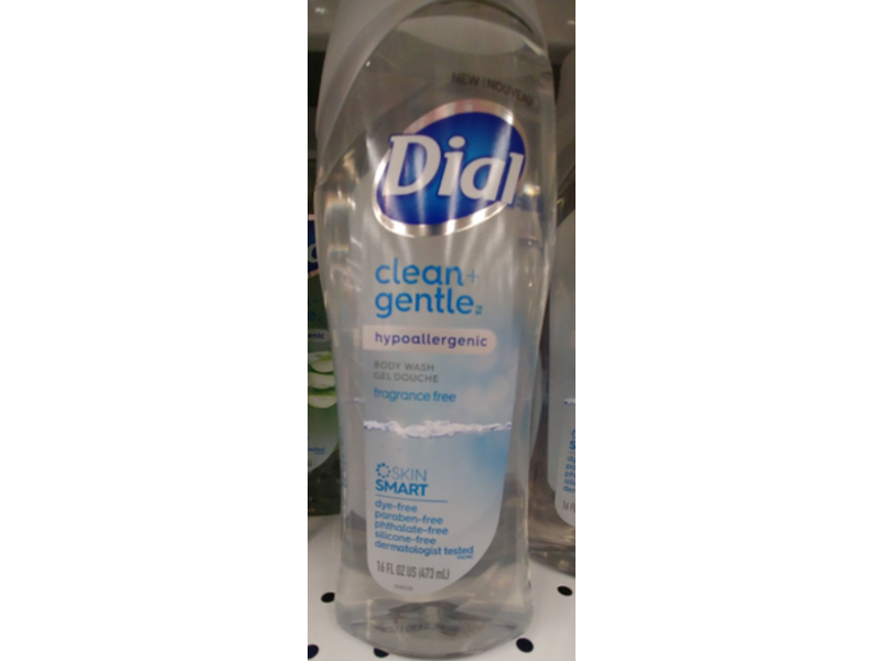 Dial Clean + Gentle Body Wash, Fragrance Free, 16 fl oz/473 mL