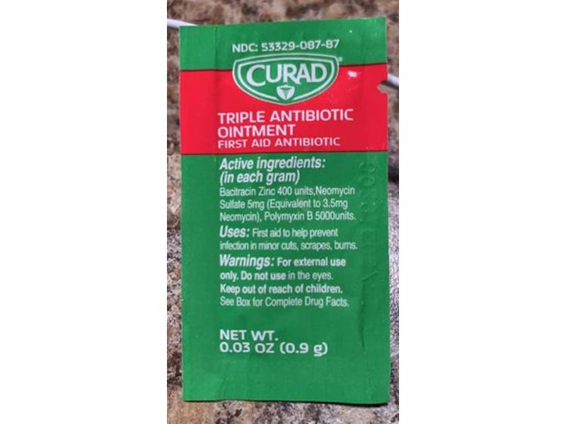 Curad Triple Antibiotic Ointment, 0.03 oz/0.9 g