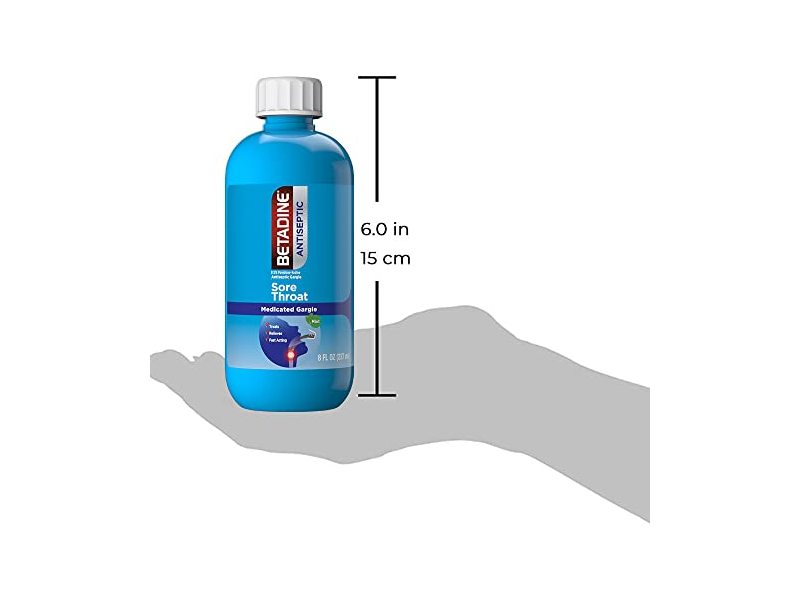 Betadine Antiseptic Sore Throat Gargle, Mint , 8 fl oz/237 mL