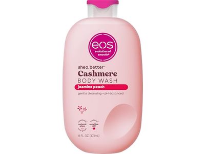 EOS Shea Butter Cashmere Body Wash, Jasmine Peach, 16 fl oz/473 mL