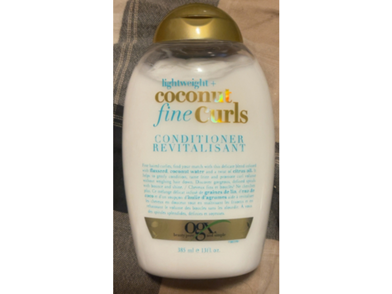 Ogx Conditioner Revitalisant, Lightweight + Coconut Fine Curls, 13 fl oz/385 mL
