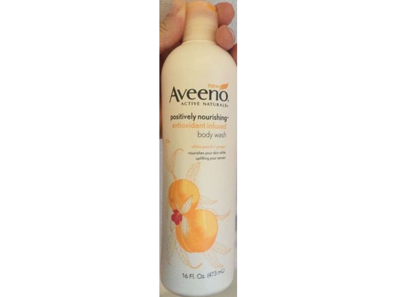 Aveeno Positively Nourishing Anti-oxidant Infused Body Wash, White Peach + Ginger, 16 fl oz/473 mL