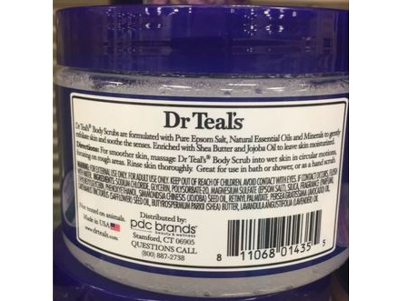 Dr Teal's Epsom Salt Body Scrub, Exfoliate & Renew, Lavender, 16 oz/454 g