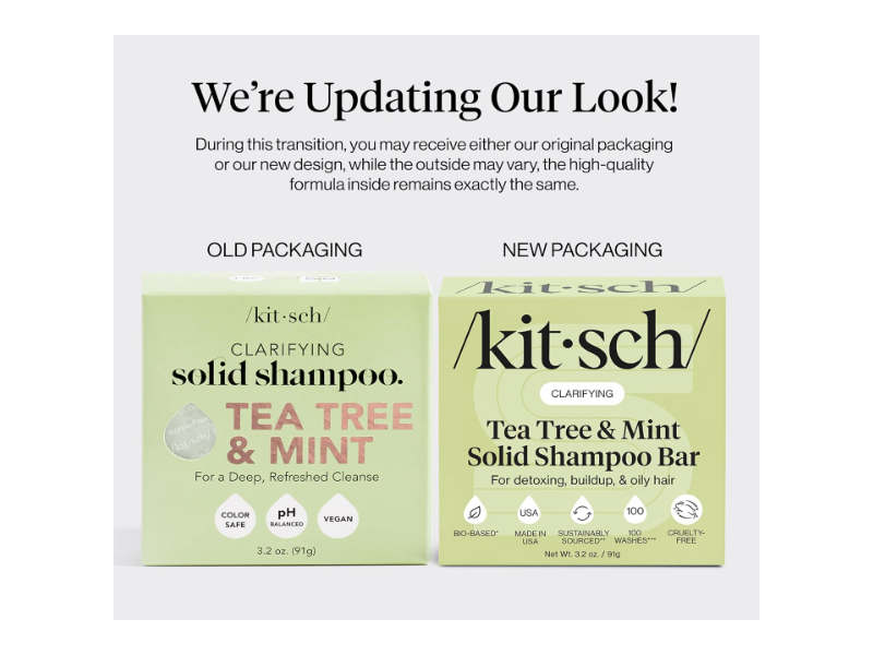 Kitsch Clarifying Shampoo Bar , Tea Tree & Mint, 3.6 oz/102 g