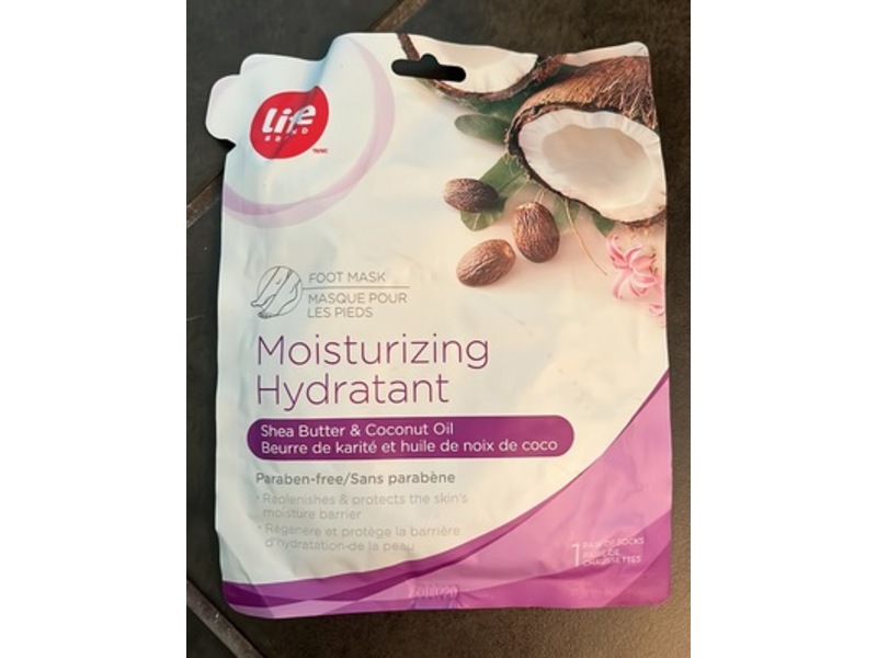 Life Brand Moisturizing Hydratant Foot Mask, Shea Butter & Coconut Oil, 1 Count