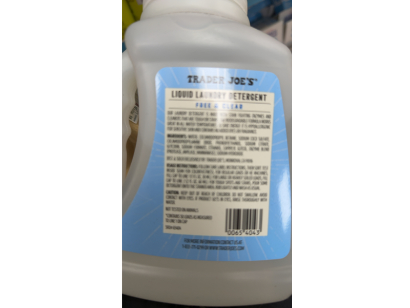 Trader Joe's Liquid Laundry Detergent, Free & Clear, 50 fl oz/1.47 L