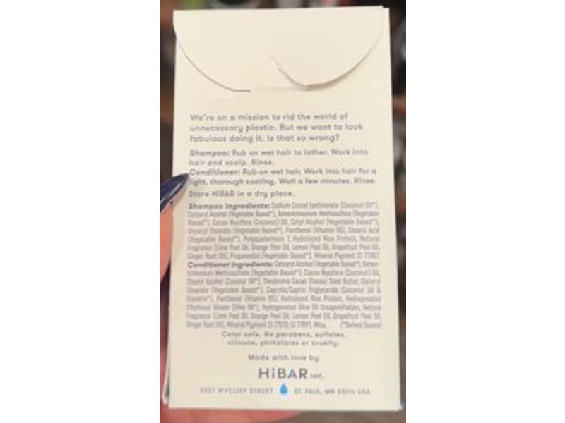 HiBAR Moisturize Solid Shampoo + Conditioner, 1 oz/28 g, 2 Counts