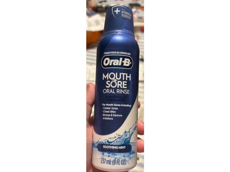 Oral-B Mouth Sore Oral Rinse, Soothing Mint, 8 fl oz/237 mL