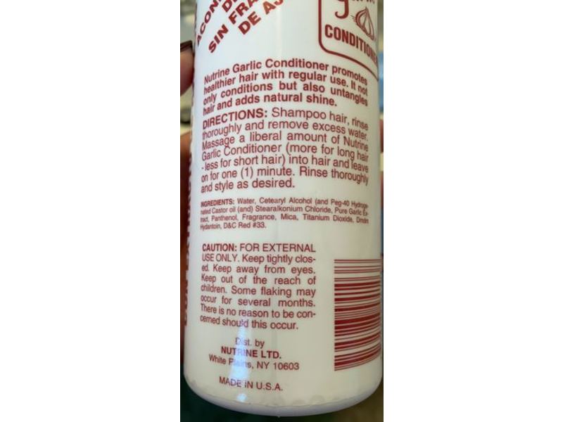 Nutrine Garlic Conditioner, Unscented Garlic Extra, 20 fl oz