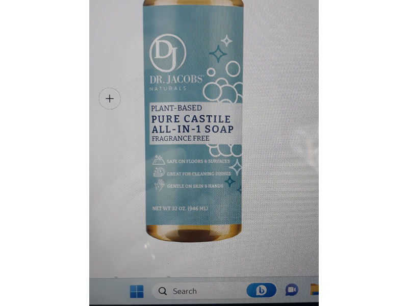 Dr. Jacobs Natural Pure Castile All In 1 Soap, 32 oz/946 mL