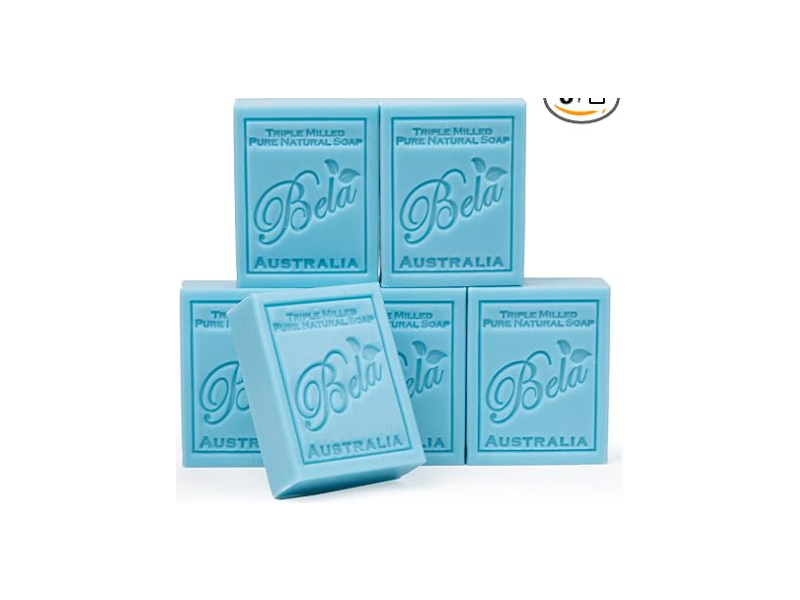 Bela Triple Milled Pure Natural Soap, Goats Milk & Sea Salt, 3.3. oz/93.5 g, Pack Of 6
