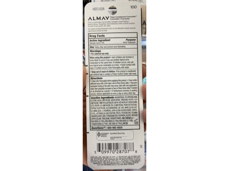 Almay Clear Complexion Concealer, 100, 0.3 fl oz/9 mL