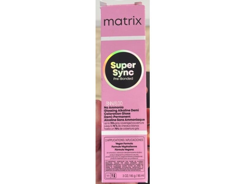Matrix Super Sync Demi-Permanent Hair Color, 8NN/8.00, 3 fl oz/85 mL
