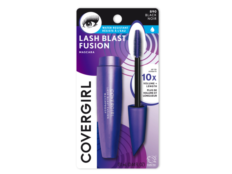 CoverGirl LashBlast Waterproof Fusion Mascara, Black 890, 0.44 fl oz/131 mL