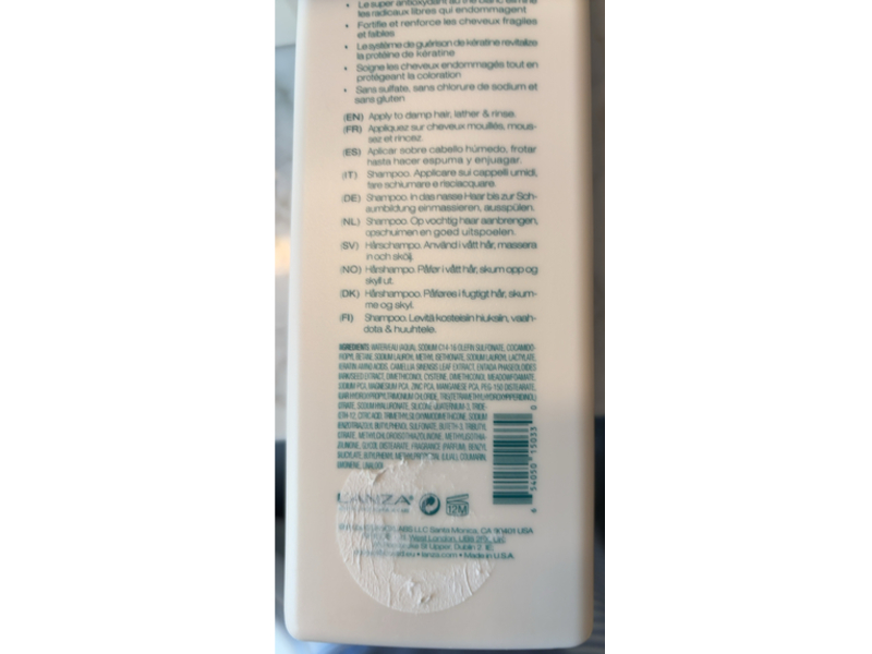 L'anza Healing Strength Shampoo, White Tea, 33.8 fl oz/1 L
