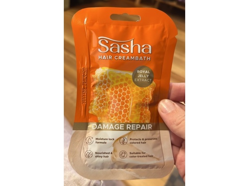 Sasha Damage Repair Hair Cream Bath, Royal Jelly Extract, 30 g