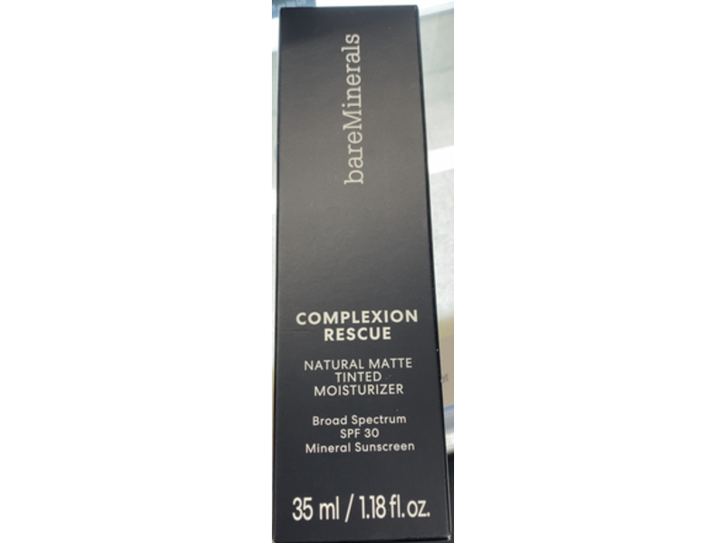 BareMinerals Complextion Rescue Natural Matte Tinted Moisturizer, SPF 30 Cashew, 1.18 fl oz/35 mL