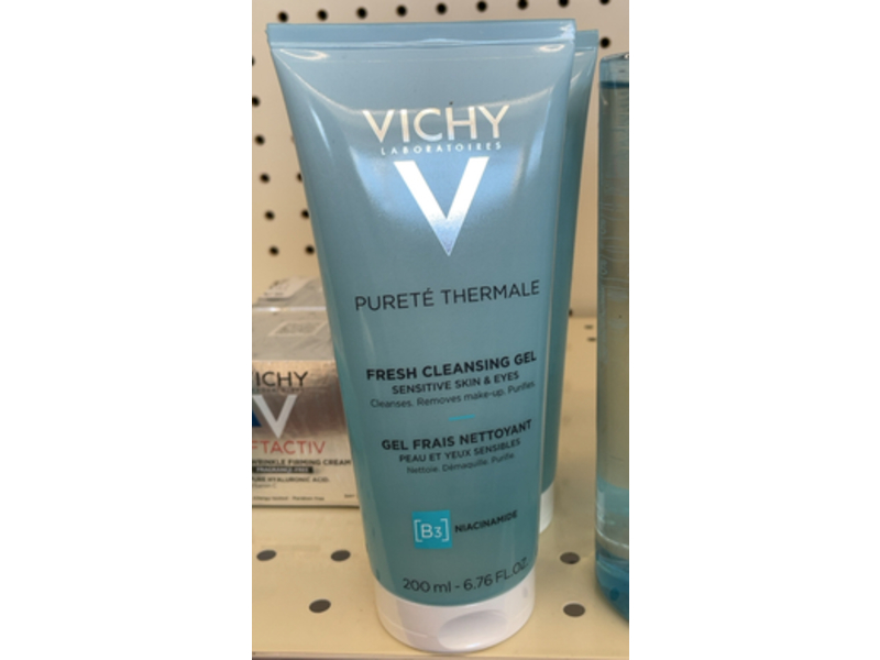 Vichy Purete Thermale Fresh Cleansing Gel, B3 Niacinamide, 6.76 fl oz/200 mL