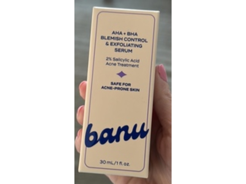 Banu AHA + BHA Blemish Control & Exfoliating Serum, 2% Salicylic Acid, 1 fl oz/30 mL