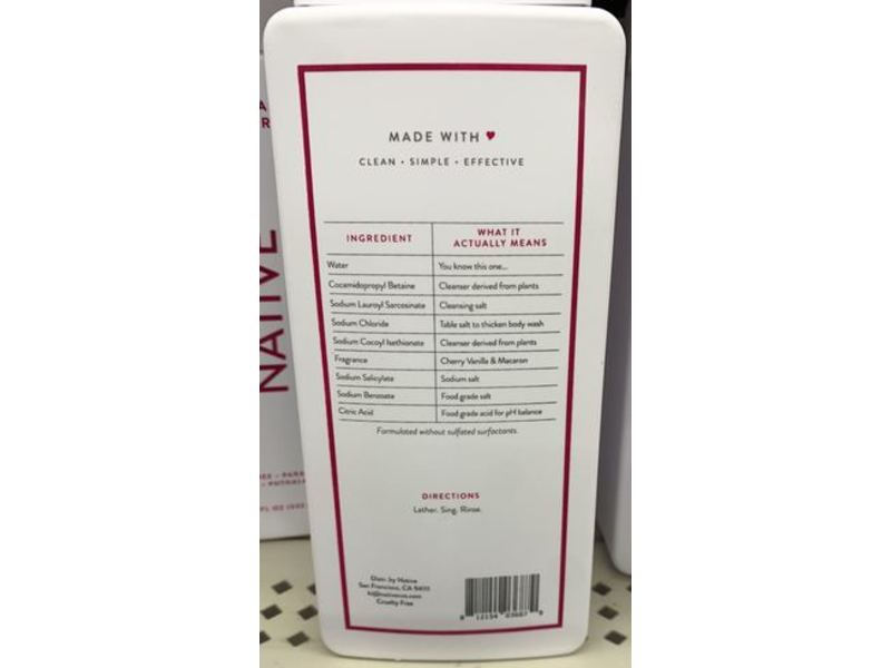 Native Body Wash, Cherry Vanilla & Macaron, 18 fl oz/532 mL