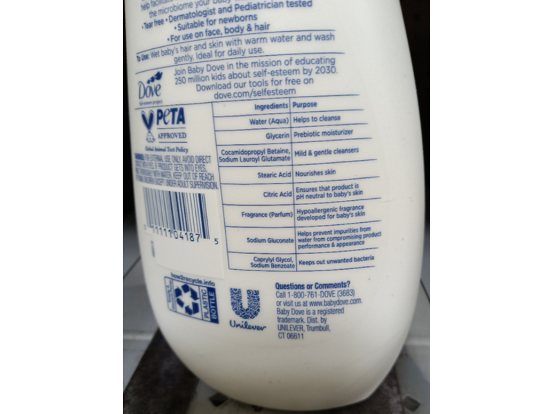 Baby Dove Calming Moisture Foaming Bath Wash, 13.5 fl oz/399 mL