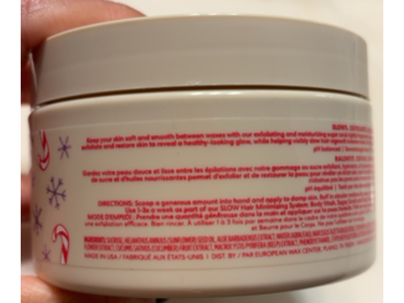 Europian Wax Center Hair Growth Minimizer Slow Sugar Scrub, Peppermint, 9.7 oz/275 g