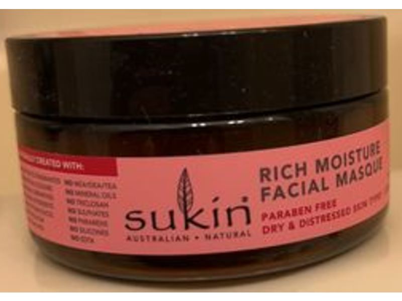 Sukin Rich Moisture Facial Mask, 3.38 fl oz/100 mL