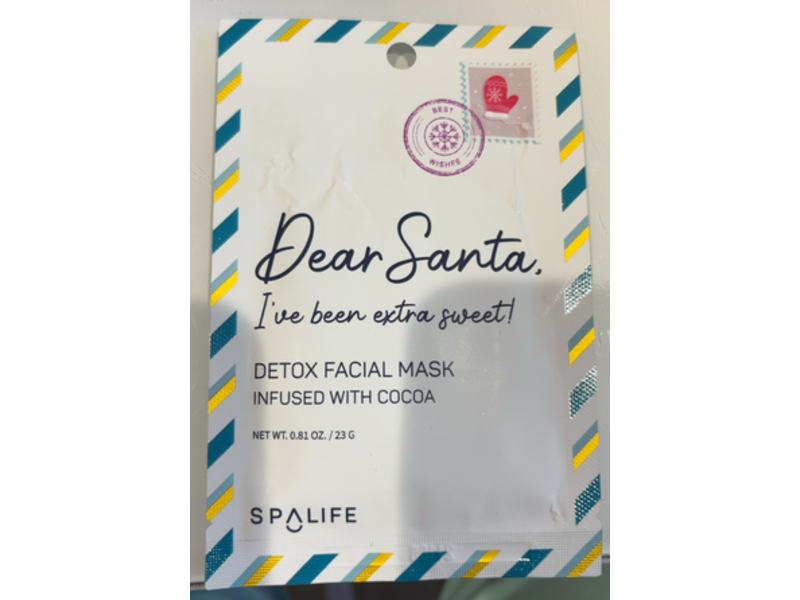 Spa Life Dear Santa, I've Been Extra Sweet! Detox Facial Mask, Cocoa, 0.81 oz/23 g