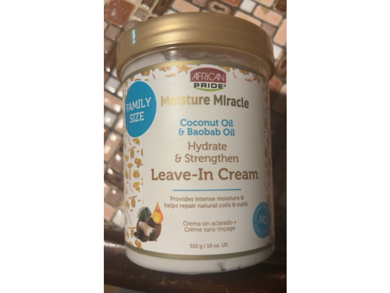 African Pride Moisture Miracle Leave -In Cream, Coconut Oil & Baobab Oil, 18 oz/510 g, PackOf 3