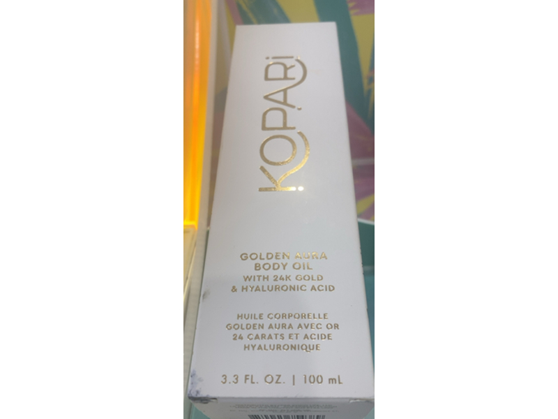 Kopari Golden Aura Body Oil with 24k Gold & Hyaluronic Acid, 3.3 fl oz/100 mL