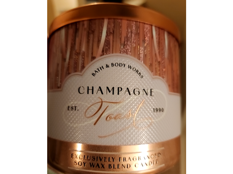 Bath & Body Works 3 Wick Scented Candle, Champagne Toast, 14.5 oz/411 g