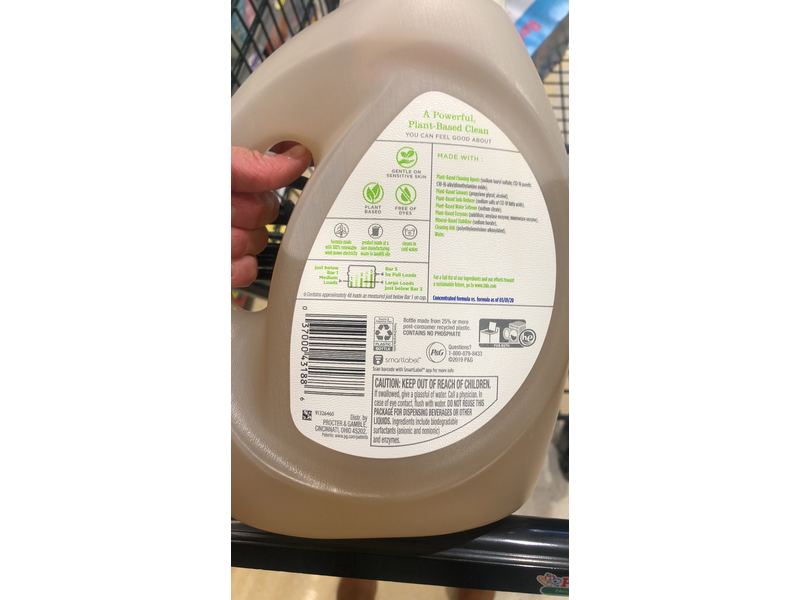 Tide Purclean Liquid Laundry Detergent, Free, 69 fl oz/2.04 L