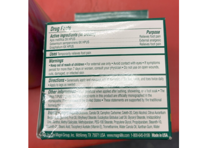 MagniLife Pain Relieving Foot Cream, 4 oz/113 g