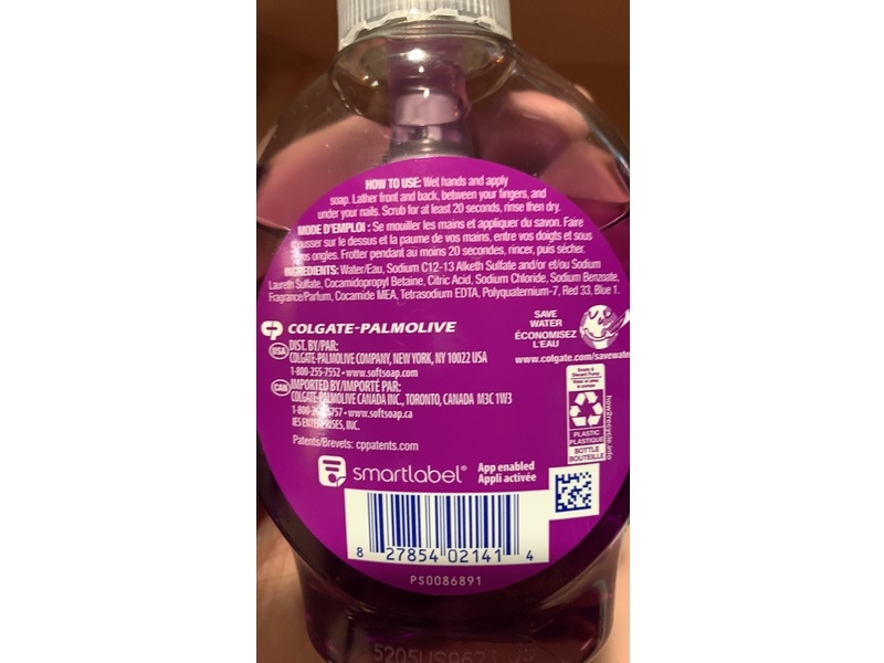 Softsoap Hand Soap, Raspberry Vanilla Scent, 7.5 fl oz/221 mL