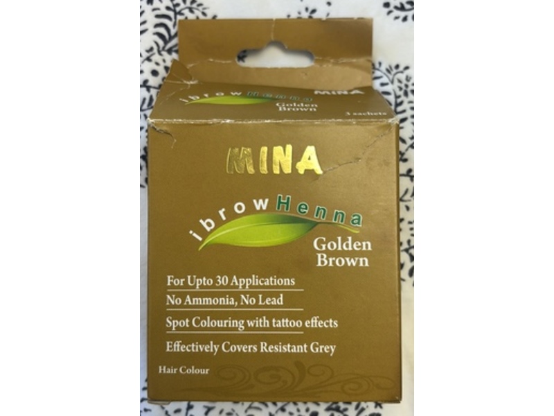 Mina Ibrow Henna, Golden Brown, 3 Count