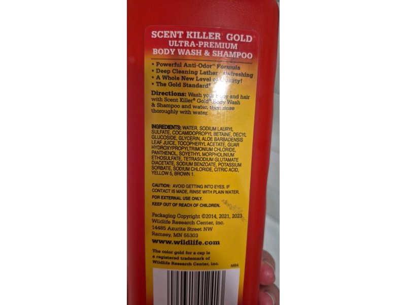 Wildlife Research Center Body Wash & Shampoo, Scent Killer Gold, 24 fl oz/709 mL