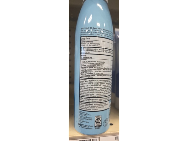 CVS Clear Daily Sunscreen Spray, SPF 30, 5.5 oz/156 g