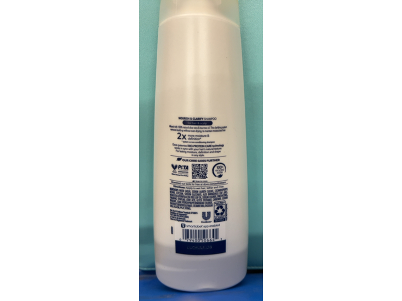 Dove Nourish & Clarify Shampoo, Aloe Vera & Tea Tree Oil, 12 fl oz/355 mL