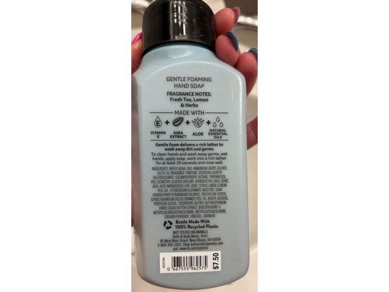 Bath & Body Works Gentle Foaming Hand Soap, White Tea & Sage , 8.5 fl oz/259 mL