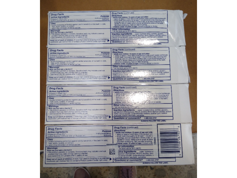 Sensodyne Advanced Whitening Toothpaste, 6.5 oz/184 g, Pack Of 4