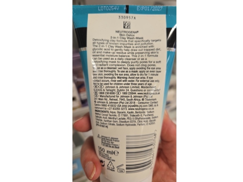 Neutrogena Skin Detox 2-In-1 Clay Wash-Mask, 150 mL