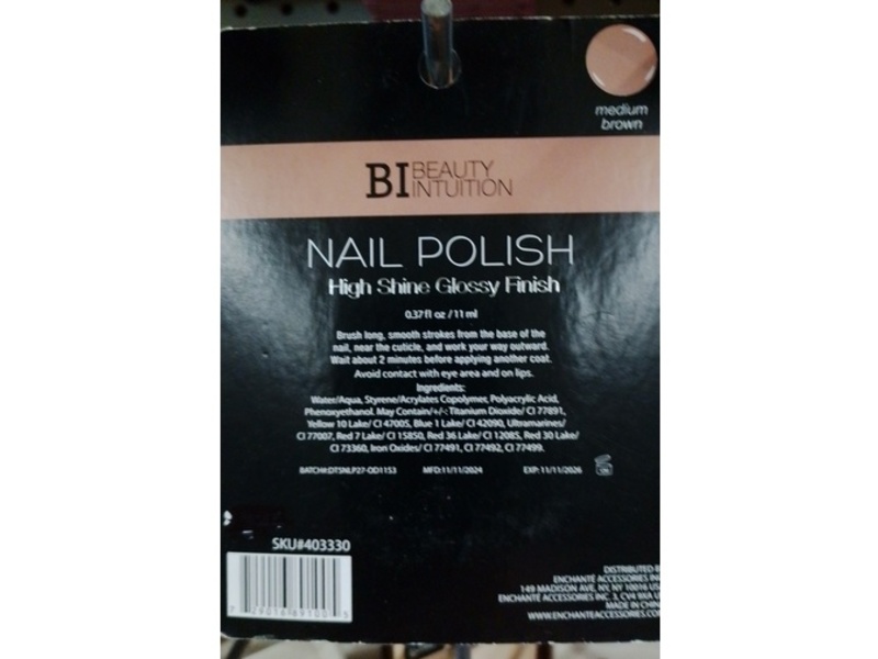 Beauty Intuition Nail Polish, Medium Brown, 0.37 fl oz/11 mL