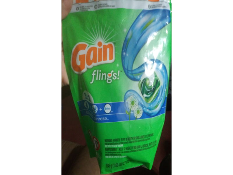 Gain Flings Laundry Detergent Pacs, Blissful Breeze, 27 oz/786 g, 35 Count